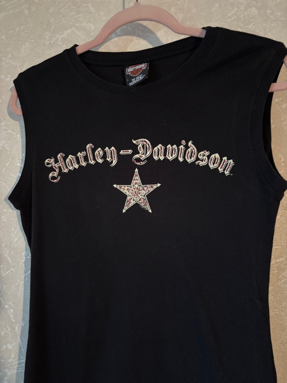 Vintage Harley-Davidson Women's Fitted Sleeveless Shirt - Size Large
